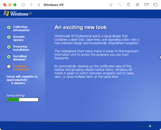 Windows XP installation graphic.