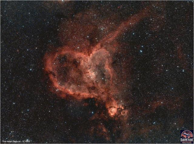 "The Heart Nebula - IC1805."

Thedarksideobservatory, CC BY-SA 4.0, via Wikimedia Commons.