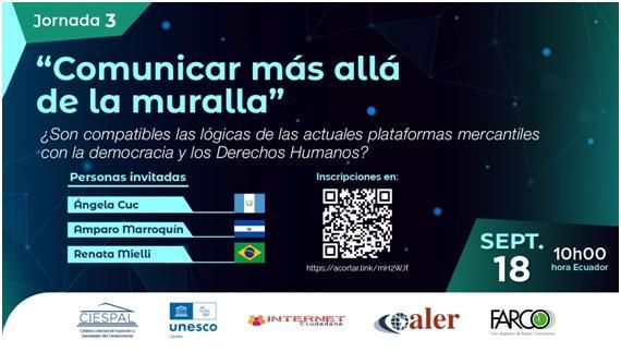 cartel jornada 3. Miércoles 18 de septiembre