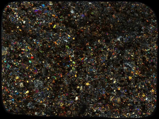 Jilin Meteorite Thin Section - XPL HDR Pathscan Enabler.

Solar Anamnesis, CC BY-NC-SA 2.0 via Flickr: https://flic.kr/p/2i8Dm9C