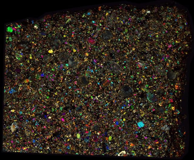 Clarendon (c) Meteorite Thin Section - XPL HDR Pathscan Enabler.

Solar Anamnesis, CC BY-NC-SA 2.0 via Flickr: https://flic.kr/p/2hZoYdE