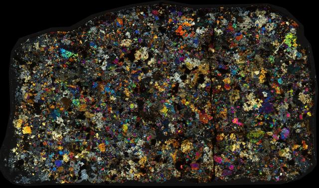 Katol Meteorite Thin Section - XPL HDR Pathscan Enabler.

Solar Anamnesis, CC BY-NC-SA 2.0 via Flickr: https://flic.kr/p/2i9eaU6