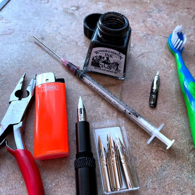 Picture of different inking tools