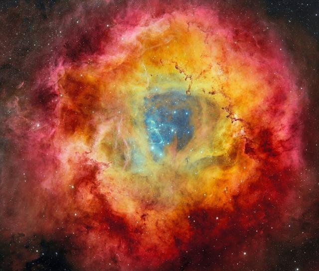 "Rosette Nebula Captured with DECam - Noirlab2424a."

Credit: CTIO/NOIRLab/DOE/NSF/AURA Image Processing: T.A. Rector (University of Alaska Anchorage/NSF NOIRLab), D. de Martin & M. Zamani (NSF NOIRLab), CC BY 4.0, via Wikimedia Commons.