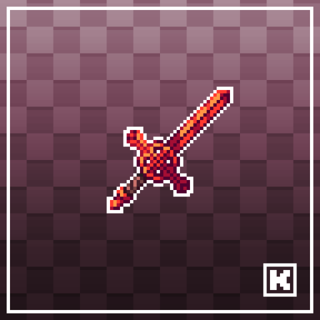 A pixelart drawing of the demon blood sword from the adventure time series. 

Un dibujo en pixelart de la espada de sangre de demonito de la serie de hora de aventura 