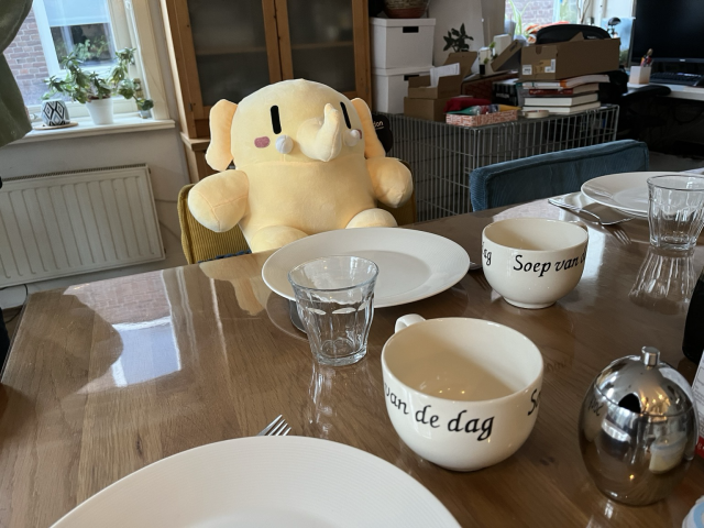 A fresh plushtodon at our dinner table.