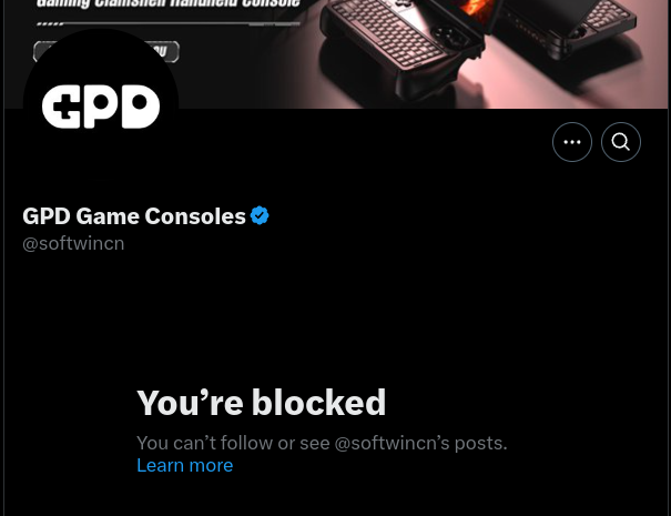 GPD blocked GamingOnLinux on Twitter