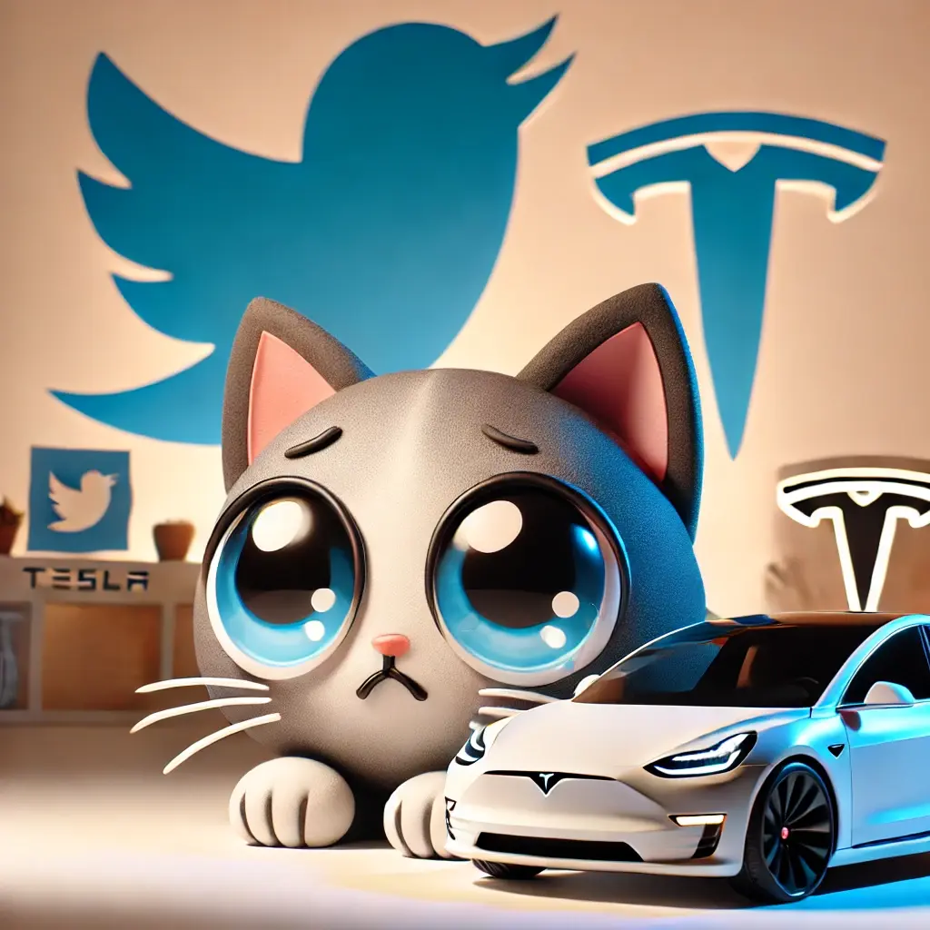 AI cat and twitter logo 
