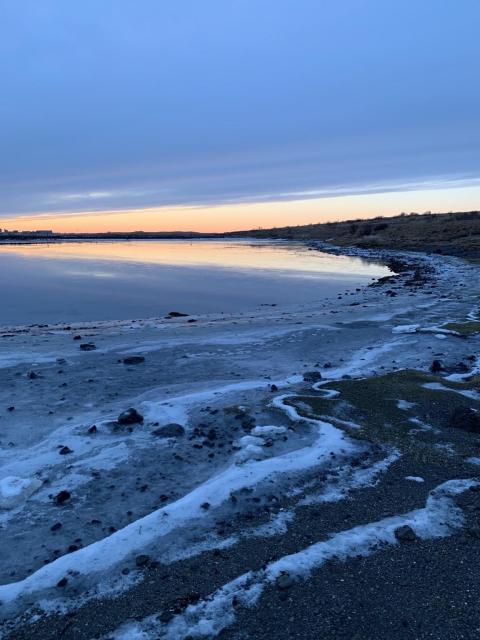 Polar light & volcano sunset