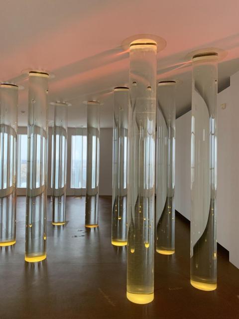 Water museum with glowy light