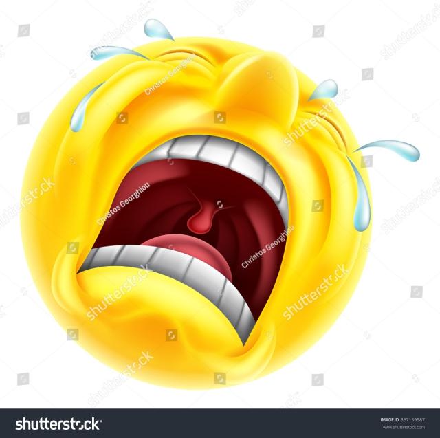horrific yellow crying face thing covered in shutterstock watermarks