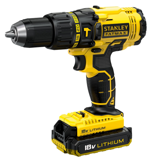 A Stanley Fatmax cordless drill.