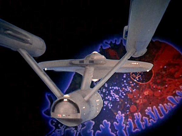 USS Enterprise encountering a space amoeba