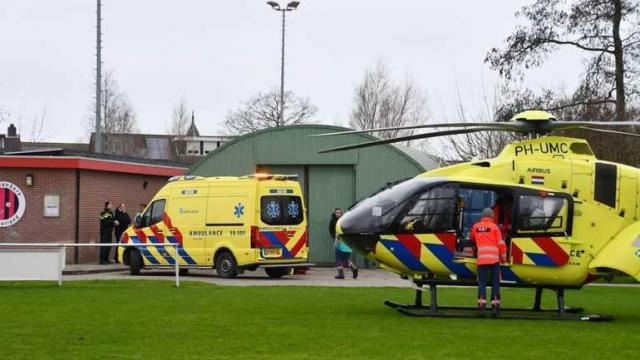 Ambulance and trauma helicopter