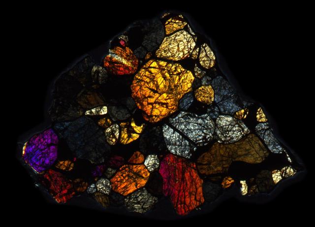 Itqiy Meteorite Thin Section - XPL HDR Pathscan Enabler.

Solar Anamnesis, CC BY-NC-SA 2.0 via Flickr: https://flic.kr/p/2hTb46T