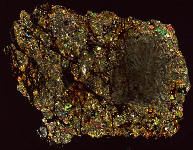 Chelyabinsk Meteorite Thin Section - XPL HDR Pathscan Enabler.