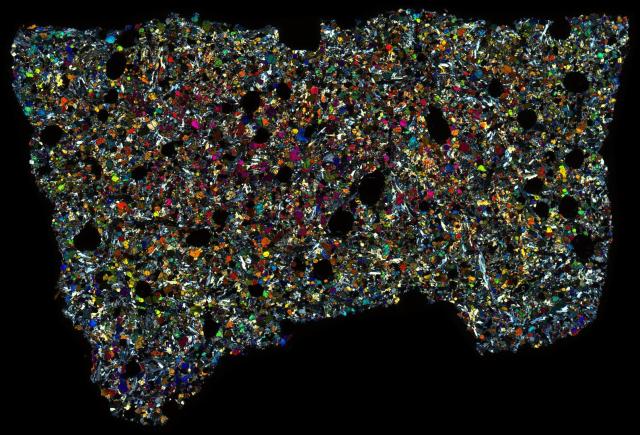 Ibitira Meteorite Thin Section - XPL HDR Pathscan Enabler.