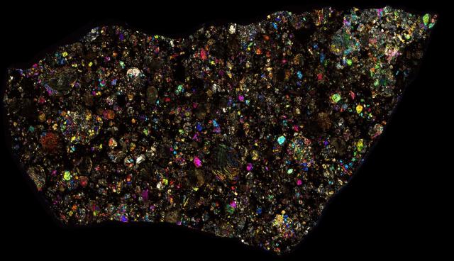 Aba Panu Meteorite Thin Section - XPL HDR Pathscan Enabler.