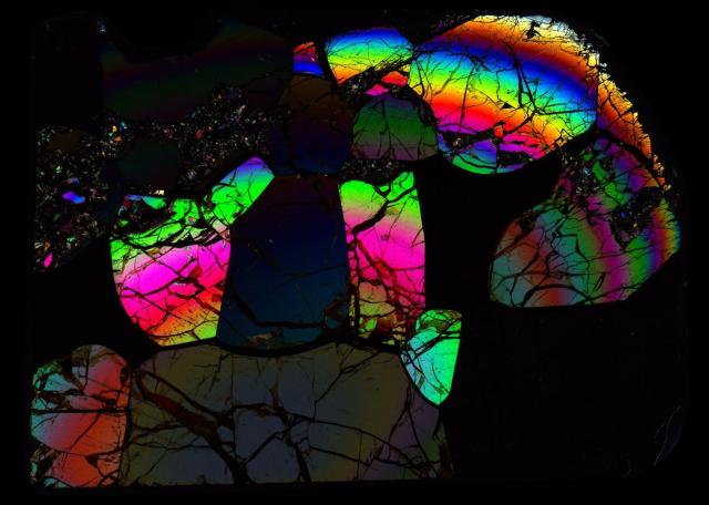 Seymchan Meteorite Thin Section - XPL HDR Pathscan Enabler.