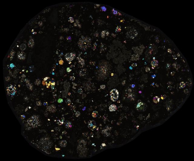 Allende Meteorite Thin Section - XPL HDR Pathscan Enabler.