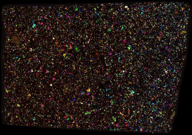 Dhofar 125 Meteorite Thin Section - XPL HDR Pathscan Enabler.