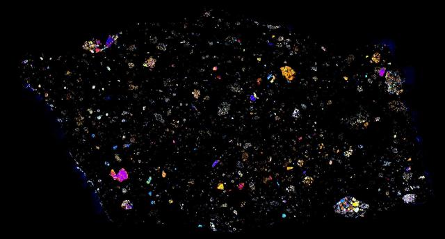 Murchison Meteorite Thin Section - XPL Mosaic.