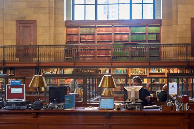 Information desk in the NYPL.