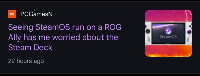 PCGamesN: “Seeing SteamOS on a ROG Ally has me worried about the Steam Deck”
