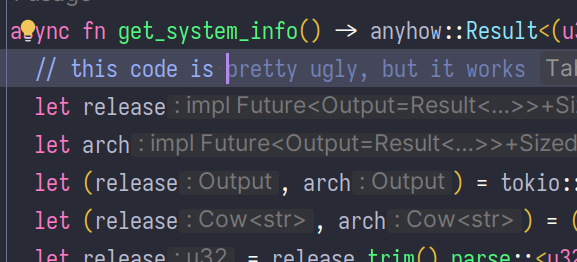 i wrote "this code is", the AI suggested "pretty ugly, but it works"