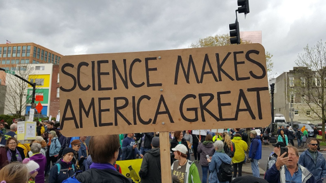 “Science makes America Great.” March for Science, PDX, 2017. Credit: Another Believer, Wikimedia