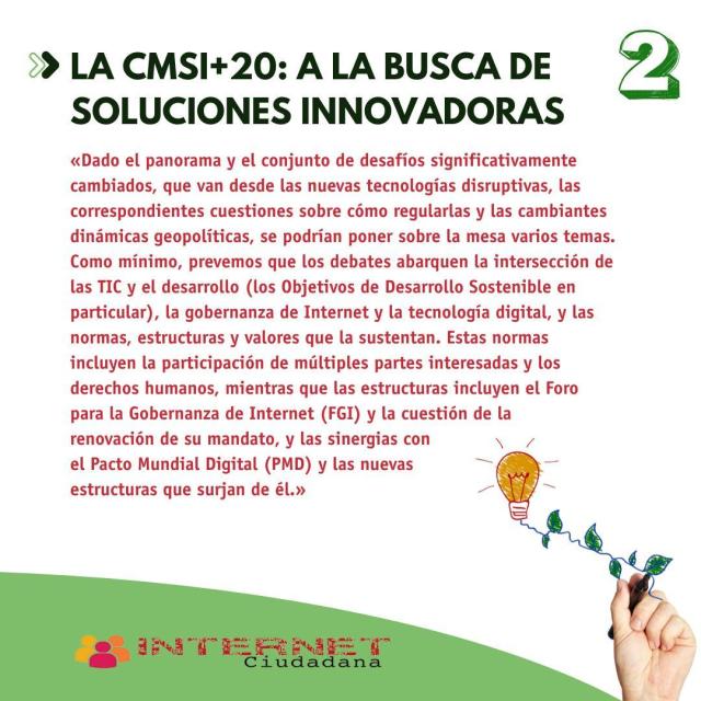 Cartel descriptivo sobre la CMSI+20: a la busca de soluciones innovadoras