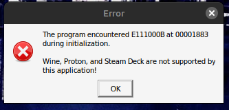 Error message saying Wine, Proton and Steam Deck are not supported.
Battlefield 1 used to run great on linux.