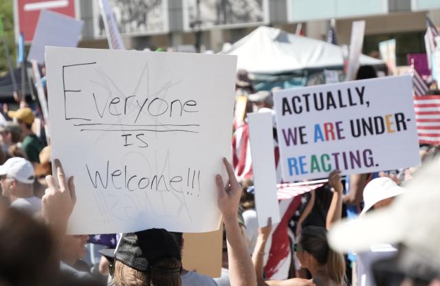 "Everyone is Welcome" and "Actually we are under-reacting"