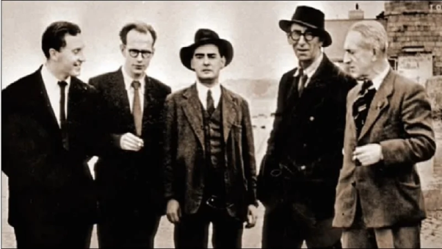 The original Bloomsday boys of summer (left to right) held in Dublin in 1954 on the 50th anniversary of the first Bloomsday: John Ryan, Anthony Cronin, Brian O'Nolan, Patrick Kavanagh and Tom Joyce.

https://www.rte.ie/brainstorm/2025/0616/1518012-bloomsday-1964-history-dublin-james-joyce-ulysses/