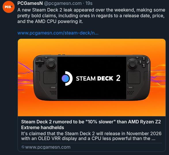 PCGamesN ran a story about a "Steam Deck 2 leak", from 4chan. Pathetic.