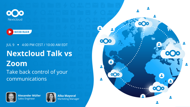 Webinar promo image: Nextcloud Talk vs Zoom