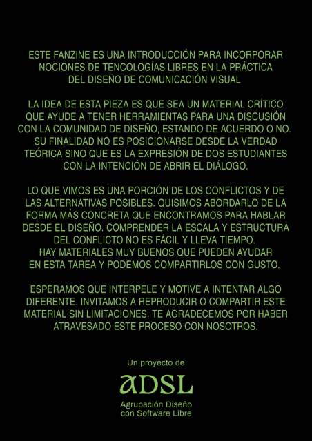 Página del fanzine, declaración de intenciones