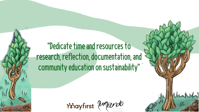 Education on sustainability postcard from Sursiendo's infrastructure and sustainability campaign