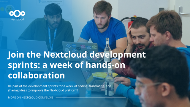 Nextcloud Community Conference development sprints: a week of hands-on collaboration. Featured image for blog post.