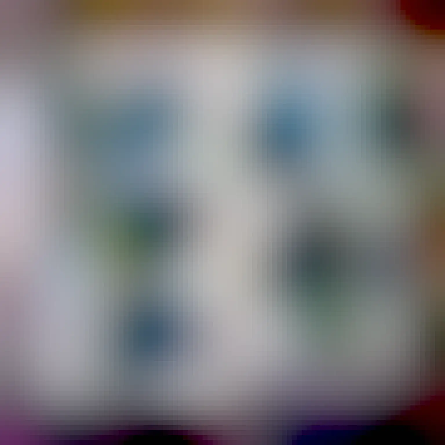 A photo of an open sketchbook, placed on a wooden desk and surrounded by branches, hag stones, palo santo, and leaves for decoration. The left side of the sketchbook spread shows two gouache paintings, the top (and larger) one featuring a misty conifer forest with mossy ground and bright white back lighting. The bottom one shows pale blue light filtering through a dark conifer forest. The right side also features two gouache paintings; the top one of a very misty, monochrome conifer forest, and the bottom one of a dark conifer forest with mossy ground and pale sunlight coming in from the left.