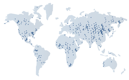 graphic of a world map with dots supposedly showing U.S. military sites, scores of which are in adversarial countries and otherwise in countries with no U.S. military bases like Canada and Mexico. 