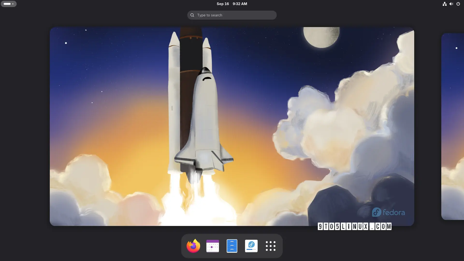 Screenshot of Fedora Linux 43 Workstation with the GNOME 49 desktop environment showing the Activities Overview.