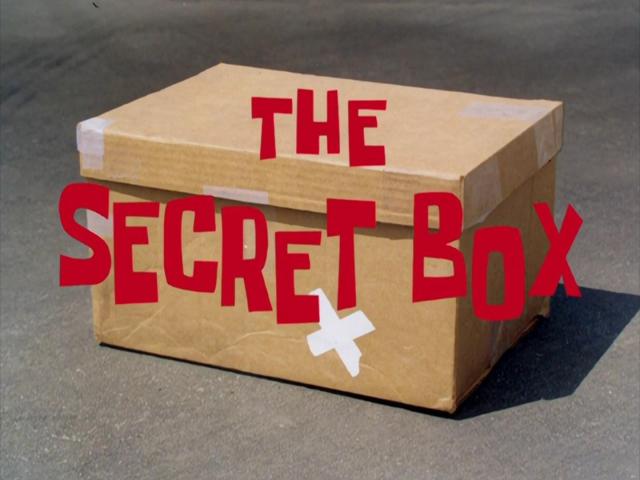 The Secret Box Spongebob Episode Title Card.