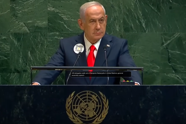 Israeli President Bejamin Netenyahu at the UN GA