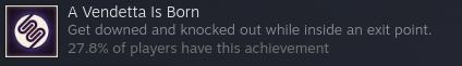 Steam achievement: get down and knocked out while inside an exit point