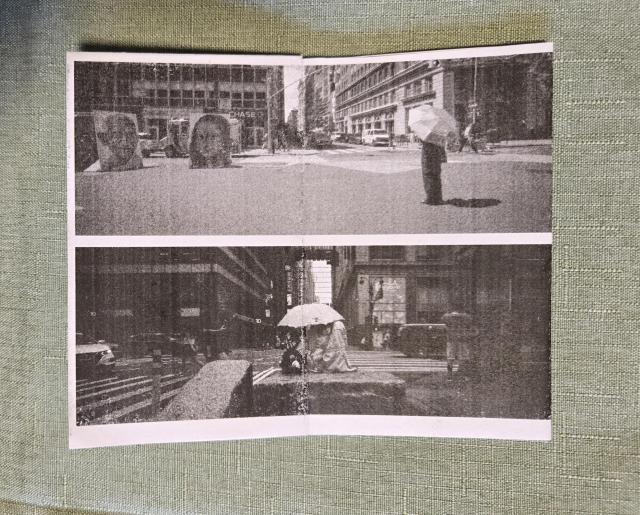 Interior page of a zine depicting two panoramic images.
