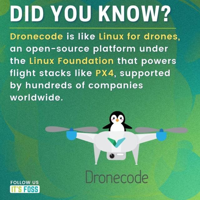 Did you know?

Dronecode is like Linux for drones, an open source platform under the Linux Foundation that powers flight stacks like PX4, supported by hundreds of companies worldwide.