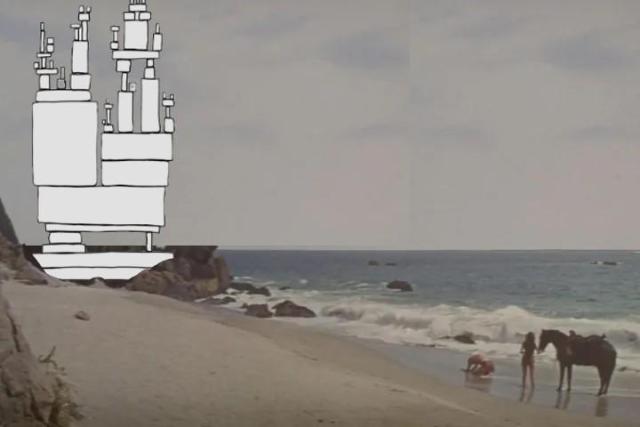 The end scene from Planet Of The Apes, on the beach, but the Statue Of Liberty is now the XKCD All Modern Digital Infrastructure thing