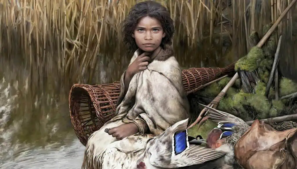 European girl with dark skin