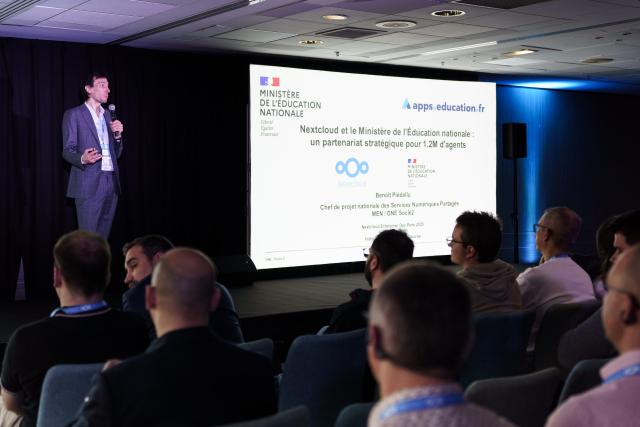 Photo from Nextcloud Enterprise Day Paris 2025: presentation from French Ministry of National Education